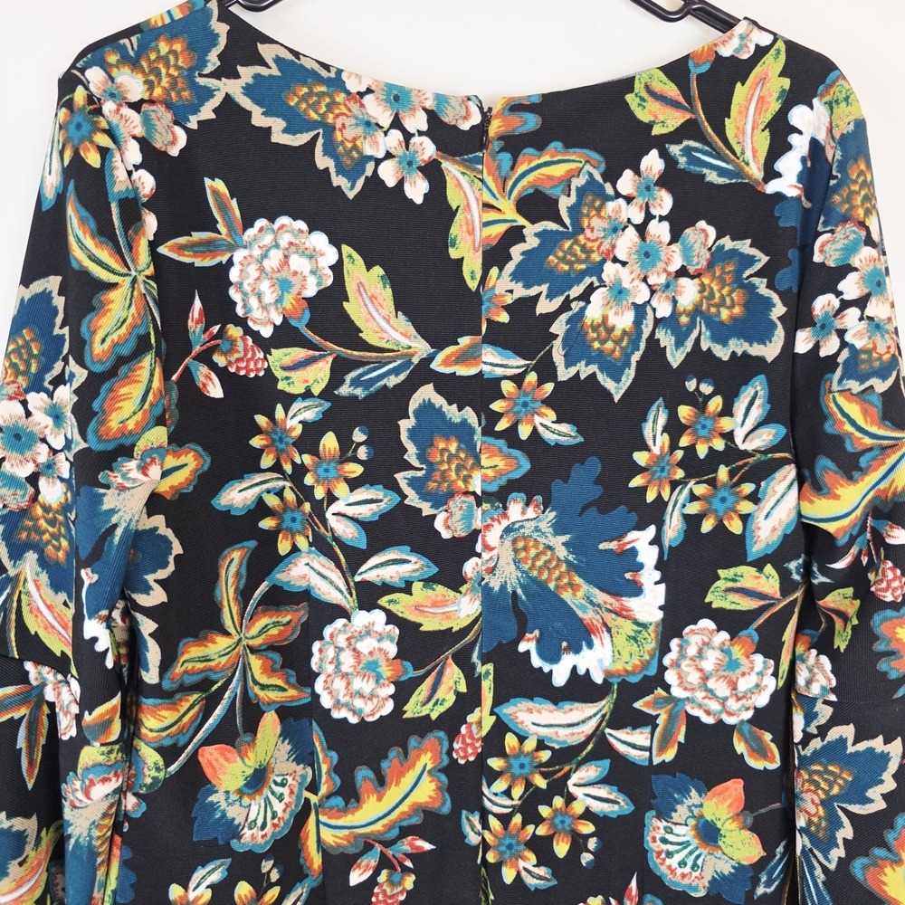INC Black & Yellow Floral Sheath Dress Floral Print Large.A32 - Picture 10 of 11